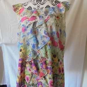 Ladies Colorful Floral Chaus Blouse size 12 LN